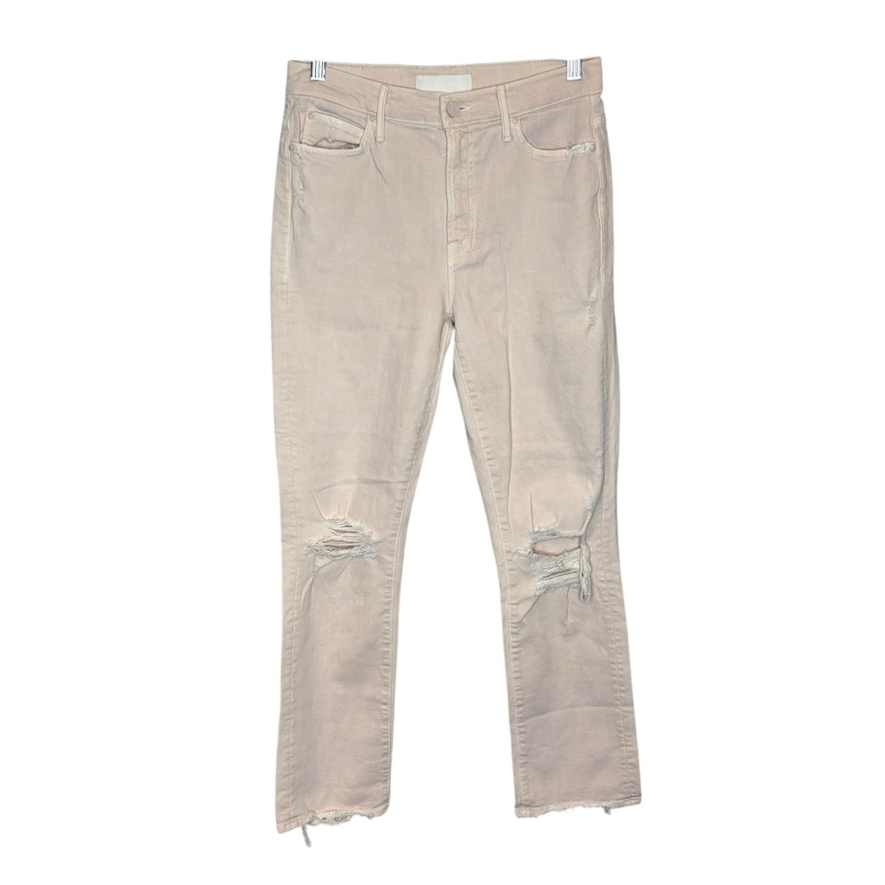 Mother The Rascal Ankle Jeans 27 Soft Pink High Rise Distressed - Picture 3 of 10